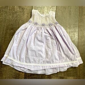 Lilac Lavender Smocked Dress with lace detail 2T